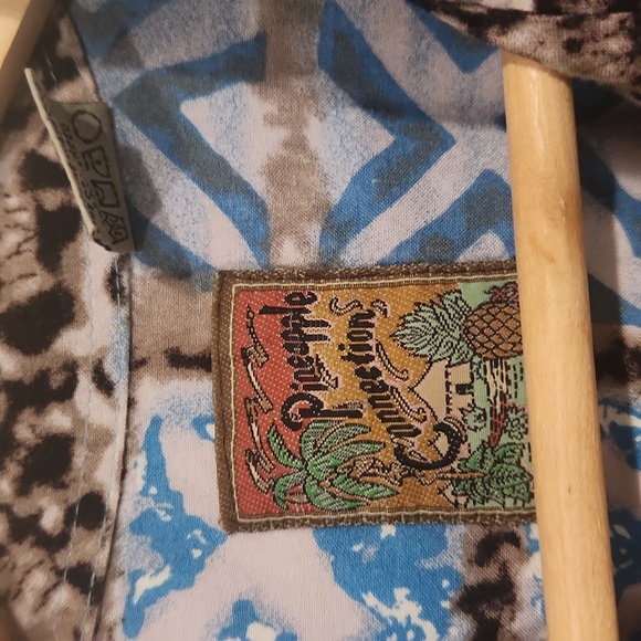 Men's Pineapple Connection Blue Patterned Short Sleeve Button Up Shirt Size L‎ - Picture 2 of 4